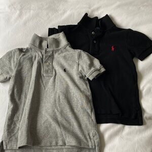 Ralph Lauren Boys Short Sleeve Polo Shirt Bundle Set - Black and Gray